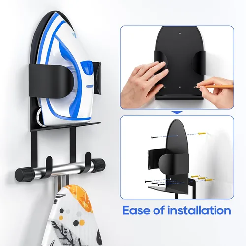 Miniatura 4 de ORLESS Soporte de pared grande de metal para tabla de planchar, soporte para tabla de planchar, soporte para tabla de planchar, soporte de pared