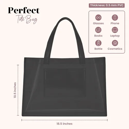 Miniatura 4 de Plastic Tote Bag, Durable PVC Transparent Bag with Reinforced Handles, Waterproof Vinyl