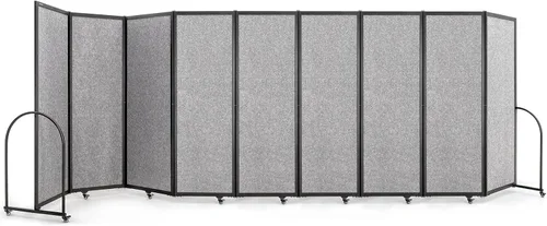 Miniatura 14 de Partición plegable de habitación, pantalla de privacidad con brazos, divisores de oficina, 10 pies 2 pulgadas de largo x 6 pies 7 pulgadas de alto