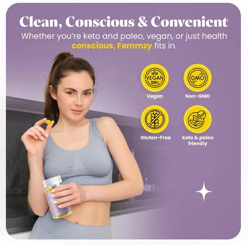Miniatura 8 de Gomitas probióticas vaginales para mujer, apoyo de VB y olor, equilibrio de pH, flora íntima y salud intestinal, cepas avanzadas de Lactobacillus +