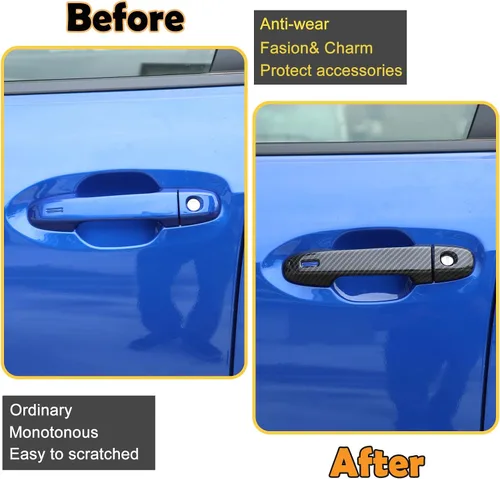 Miniatura 2 de CHEAYAR Cubierta de fibra de carbono para manija de puerta exterior de automóvil compatible con Subaru WRX 2022-2023, borde de cubierta inteligente