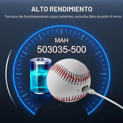 Miniatura 5 de Glow Baseball Bluetooth Speaker，Portable Sports Gift for Fans, Waterproof Outdoor Speaker with Party Lights. Rojo