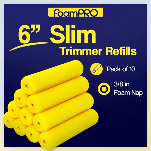 Miniatura 2 de FoamPRO 75RS - Recambios de rodillo de recortadora delgado, 6 x 3/8 pulgadas, repuestos de espuma de alta capacidad para baños, cocinas, armarios, 7
