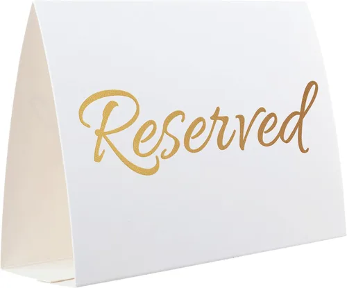 Miniatura 11 de Paquete de 20 letreros de mesa rústicos reservados – Señales reservadas para boda – Carteles de pizarra negra reservados – Accesorios de boda
