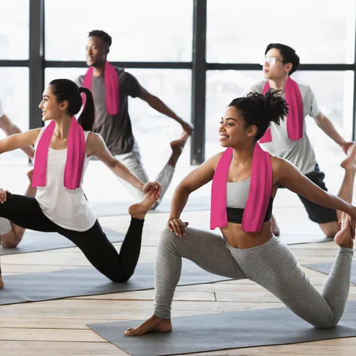 Miniatura 6 de Honoson Toalla de enfriamiento a granel – Toallas frescas para cuello y cara, microfibra transpirable y deportiva para gimnasio, yoga, viajes, Rosa