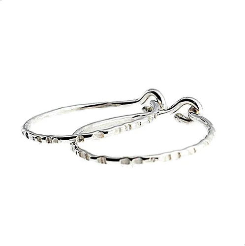 Miniatura 61 de Aretes de plata de ley abiertos para cartílago, tragus, delgados, calibre 22