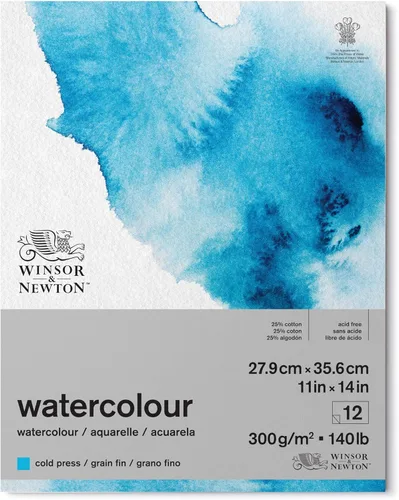 Miniatura 10 de Winsor & Newton Bloc de postales de papel clásico para acuarela, 4 x 6 pulgadas, blanco natural