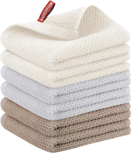 Miniatura 37 de Nialnant - Toalla de cocina 100% algodón, tejido gofre, suave, absorbente y de secado rápido, toallas para secar platos, trapos de limpieza - Multi