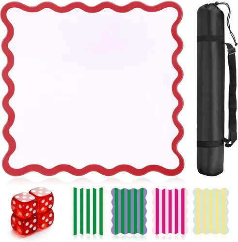 Miniatura 7 de Tapete de Mahjong festoneado de 32.4 pulgadas, antideslizante, reducción de ruido, accesorio de Mahjong, tapete de mesa de Mahjong, viene con 4