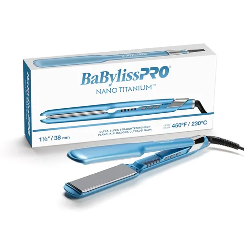 Miniatura 10 de BabylissPRO Nano Titanium Ultra-Sleek Hair Straightener, Flat Iron for All Hair Types Azul