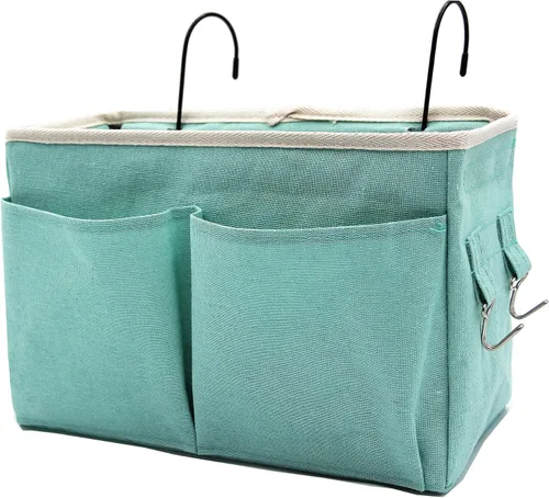 Miniatura 9 de Organizador de Mesita de Noche/Bolsa de Almacenamiento Colgante de Mesita de Noche Organizador Multifuncional para Literas Camas de Hospital Rieles
