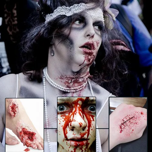 Miniatura 5 de Paquete de 2 piezas de sangre falsa lavable con salpicaduras de sangre, aerosol de sangre falsa para Halloween, gotas de sangre para ojos, pintura