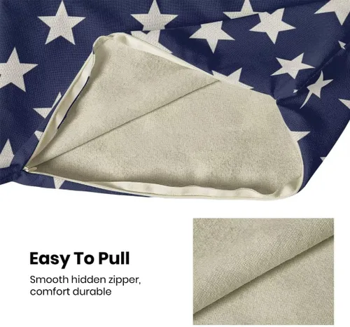 Miniatura 5 de Juego de 2 fundas de almohada decorativas para el 4 de julio, 16 x 16 pulgadas, diseño patriótico de estrellas azul marino del Día