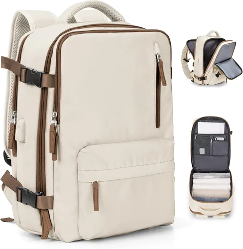 Miniatura 48 de VGCUB - Mochila grande para viaje, trabajo, negocios, mochila para laptop aprobada como equipaje de mano para vuelos, unisex, Gris, X-Grande