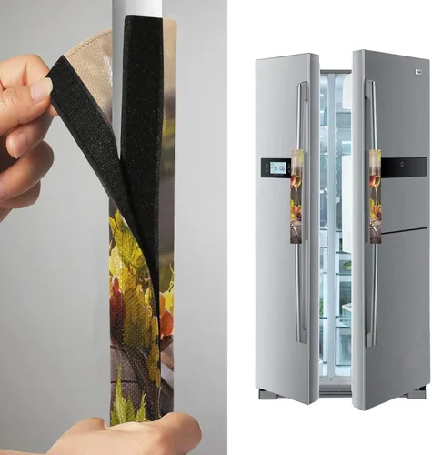 Miniatura 3 de Eionryn Cubiertas para manijas de puerta de refrigerador con barril de copa de vino, viñedo, fruta, cocina, guantes para microondas, lavavajillas