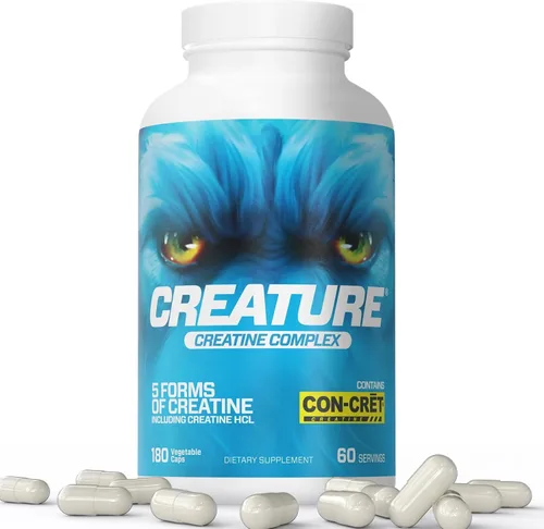 CREATURE® Creatine Complex - Cápsulas de monohidrato de creatina con 5 tipos de creatina, incluyendo Con-Crēt® creatina HCL, promueve los músculos,