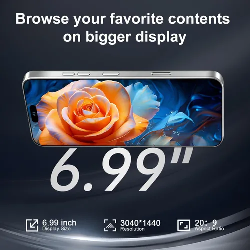 Miniatura 4 de Teléfono inteligente desbloqueado 5G de 16 pm, 12 GB+512 GB 7000 mAh, teléfono celular totalmente para Android 14, pantalla HD de 6.99 pulgadas