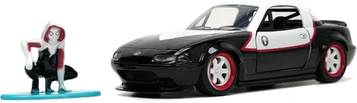 Miniatura 8 de Jada Marvel Avengers 1:32 1990 Mazda Miata - Auto fundido a presión y araña fantasma de 1.65 pulgadas, juguetes para niños y adultos