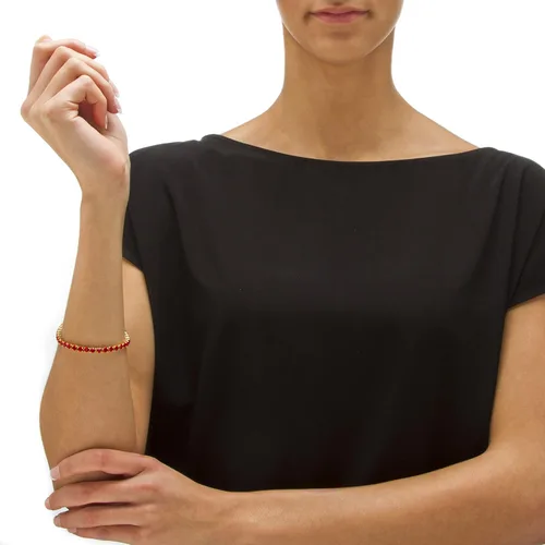 Miniatura 3 de PalmBeach - Pulsera de tenis chapada en oro con piedra natal simulada, mes 7, Cristal