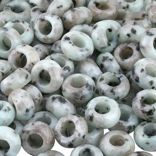 Miniatura 15 de TUMBEELLUWA Cuentas de piedras preciosas naturales para hacer joyas, cuentas redondas con orificio grande sueltas, paquete de 15, jade amarillo