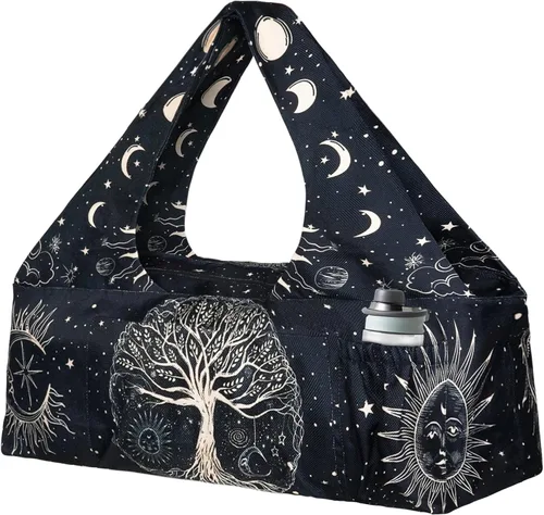 Miniatura 16 de Bolsa para esterilla de yoga – Bolsa de yoga grande con correa para esterilla de yoga, cremallera y bolsillos, bolsas de yoga y transportadores que