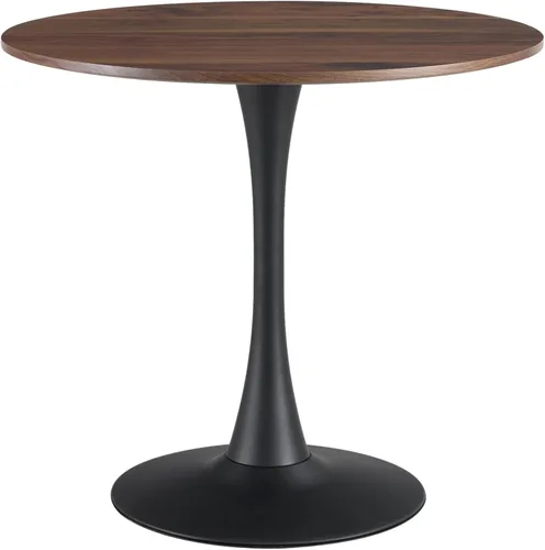 Miniatura 15 de Mesa de comedor redonda de 31.5 pulgadas, mesa de tulipanes de mediados de siglo con base de pedestal de metal, mesa de ocio moderna para espacios