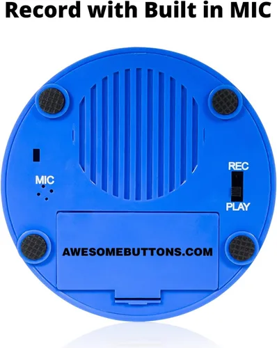 Miniatura 3 de Botón Record Me: diseño único y alegre grabable con micrófono integrado, reproduce tu propio mensaje personalizado en cualquier momento (azul)