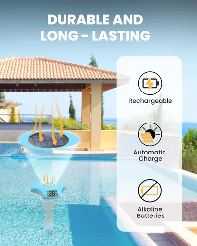 Miniatura 2 de BALDR Termómetro flotante para piscina, termómetro de piscina con energía solar, fácil de leer/usar