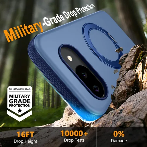 Miniatura 4 de Oterkin Funda para Google Pixel 10a con soporte magnético de giro de 360° [compatible con MagSafe] [antideslizante] [15 pies] a prueba de golpes