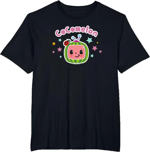 Miniatura 15 de CoComelon Camiseta clásica con logotipo de cara sonriente centrada, Negro