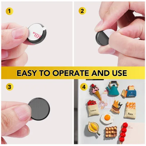 Miniatura 4 de DIYMAG Imanes Fuertes 140 Piezas 0.6x0.12 Pulgadas Imán de Nevera Refrigerador para Manualidades con Respaldo Adhesivo Magnético Pequeño Botón Negro