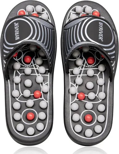 BYRIVER Sandalias masajeadoras de pies para aliviar la fascitis plantar, zapatillas, sandalias, zapatos para hombres y mujeres, para el cuidado de