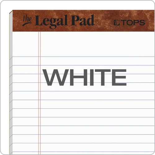 Miniatura 5 de TOPS Blocs de notas tamaño legal de 5 x 8, paquete de 12, marca The Legal Pad, con líneas estrechas, papel blanco, 50 hojas por bloc de notas