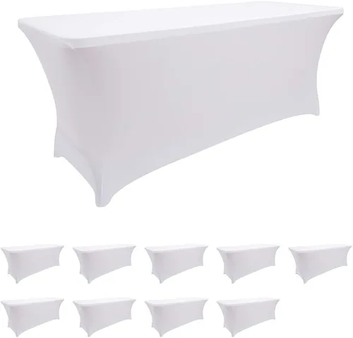 Miniatura 20 de LZY Cubierta de Mesa Elástica Ajustable de Spandex para Mesa Plegable de 6 pies, 4 pies o 8 pies, Mantel de Cóctel Rectangular, Perfecto para Champn