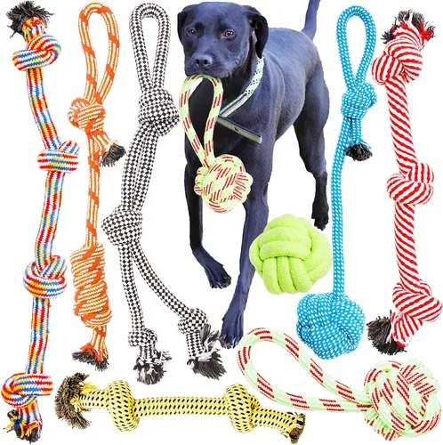 Miniatura 6 de Youngever Juguetes de cuerda para perros, juguetes masticables para cachorros, juguetes para perros medianos a grandes (paquete de 4)