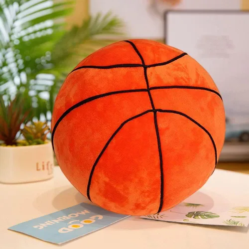 Miniatura 4 de Peluche de baloncesto, almohada de felpa de baloncesto de fútbol, juguete de peluche deportivo, almohada decorativa redonda grande de baloncesto