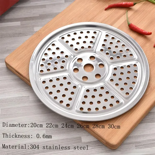 Miniatura 2 de ECYC Ltd Estante redondo de acero inoxidable para bandeja de vapor de 14 pulgadas, soporte de bandeja de vapor para olla a presión, estante de vapor