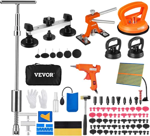 VEVOR - Kit para eliminar abolladuras, reparación sin pintura, de acero inoxidable, para abolladuras menores, de puerta y daños por granizo, 117
