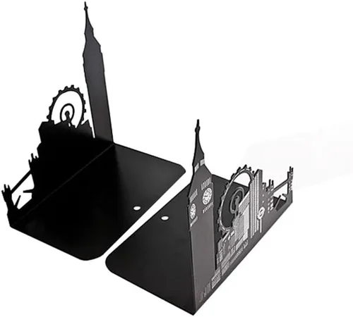 Miniatura 2 de Famoso monumento de Europa y América, sujetalibros decorativos de metal de hierro, organizador de libros para biblioteca, escuela, oficina, hogar