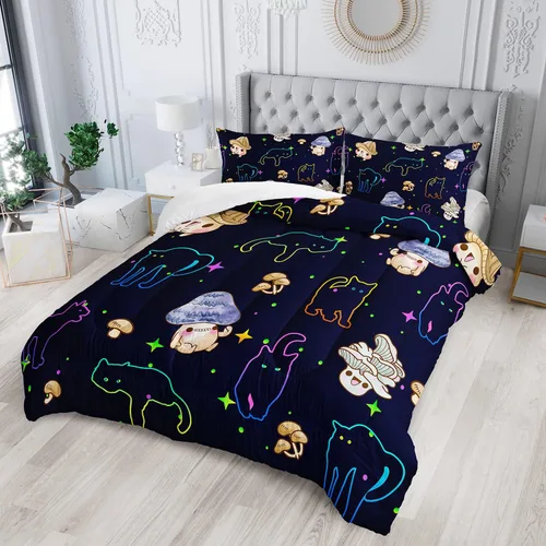 Miniatura 22 de Juego de edredón de tortuga con aguada oceánica, juego de ropa de cama de tortuga para cama individual, juego de cama con peces tropicales y vida