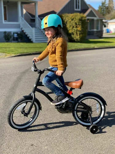 Miniatura 6 de JOYSTAR Bicicleta de crucero para niños de 12, 14 y 16 pulgadas, para niños de 2 a 7 años, bicicleta para niños con ruedas de entrenamiento, freno