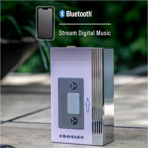 Miniatura 3 de Crosley CR3047A-LN Mini Altavoz Bluetooth portátil retro de los años 80, inalámbrico con micrófono, vintage, lavanda