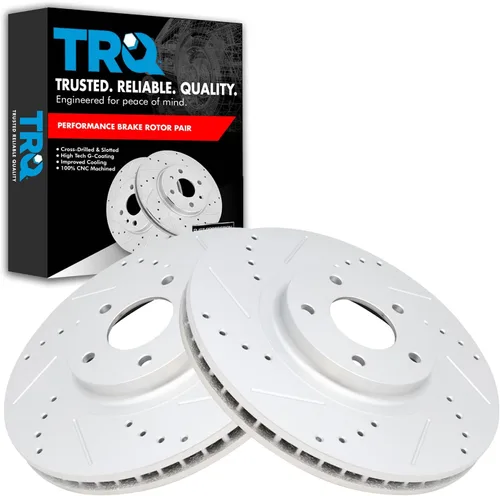 Miniatura 114 de TRQ Juego de rotores de freno de rendimiento trasero con revestimiento G premium compatible con Mazda 6 2014-2021