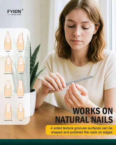 Miniatura 5 de FVION 2 limas de uñas largas de acero inoxidable de doble cara para uñas gruesas, lima profesional de uñas de los pies, herramienta de cuidado