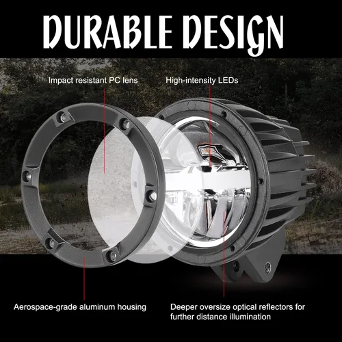 Miniatura 4 de Luces LED de luz de haz alto y bajo, barra de luz redonda todoterreno, 2 unidades, 120 W, cubo de luz LED, luces superbrillantes para camión, ATV