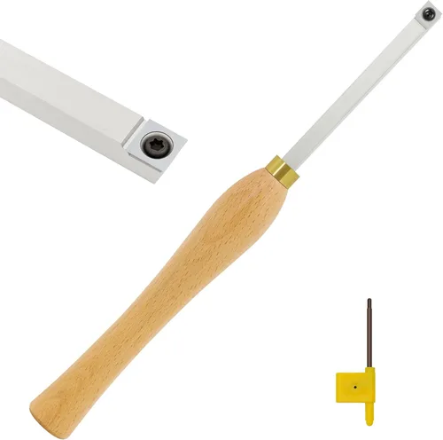 Herramienta de torneado de madera de tamaño mini, cincel de torno de carburo con inserto cuadrado de 0.433 in, raspador de torneado de madera