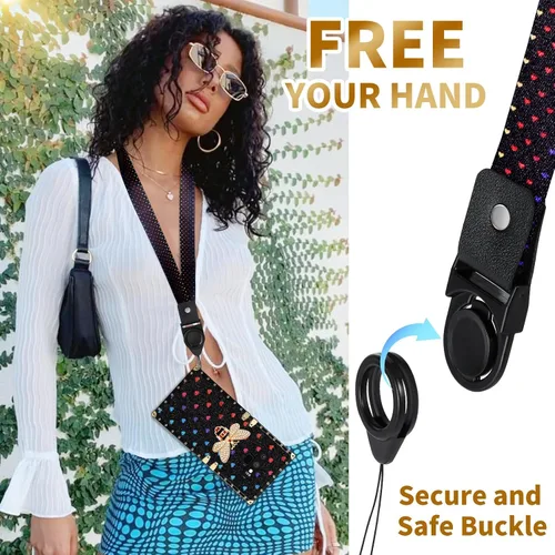 Miniatura 4 de Loheckle Funda para Samsung Galaxy Note 9 para mujer, diseño con soporte de anillo y cordón, elegante funda de lujo de abejas para Samsung Note 9 6.4