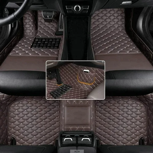 Miniatura 33 de Alfombrillas personalizadas con diamantes para el 97 % de los autos, SUV, deportivos, cobertura completa, lindos tapetes de piso de cuero