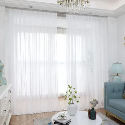 Miniatura 2 de ABCHOME Cortinas traslúcidas blancas de 63 pulgadas de largo, cortinas traslúcidas para ventana, 2 paneles, cortinas traslúcidas para dormitorio