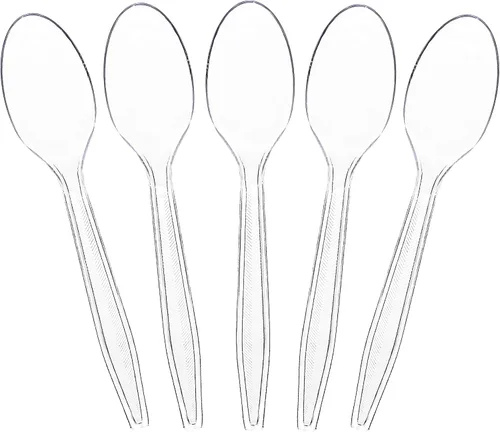 Miniatura 14 de Plasticpro Tenedores de plástico transparente desechables cubiertos utensilios 50